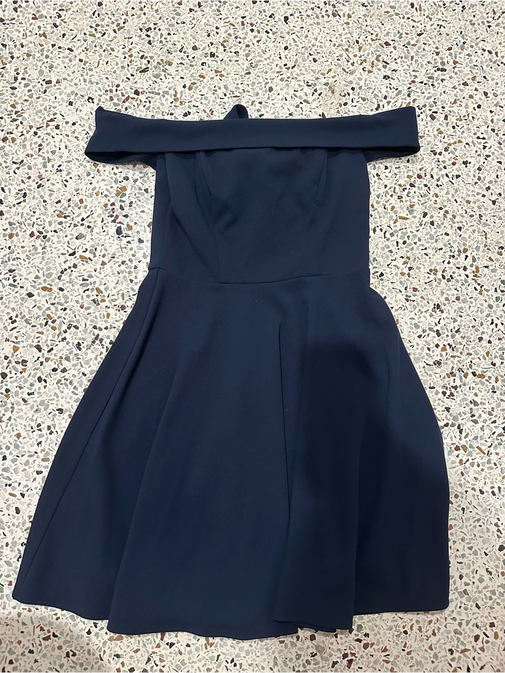 Macy's Navy Strapless Fit-and-Flare Dress
